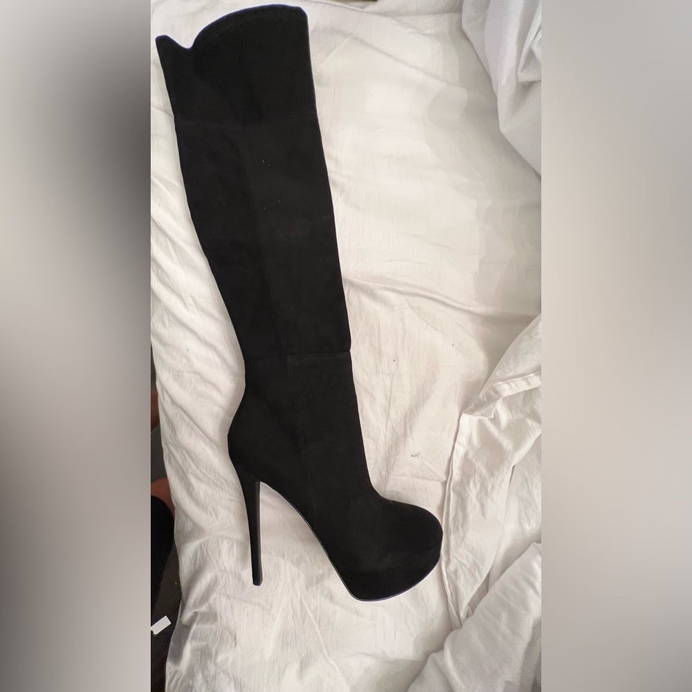 Bebe, suede, over the knee, platform boots.  Style name: Yasmin, size 9.